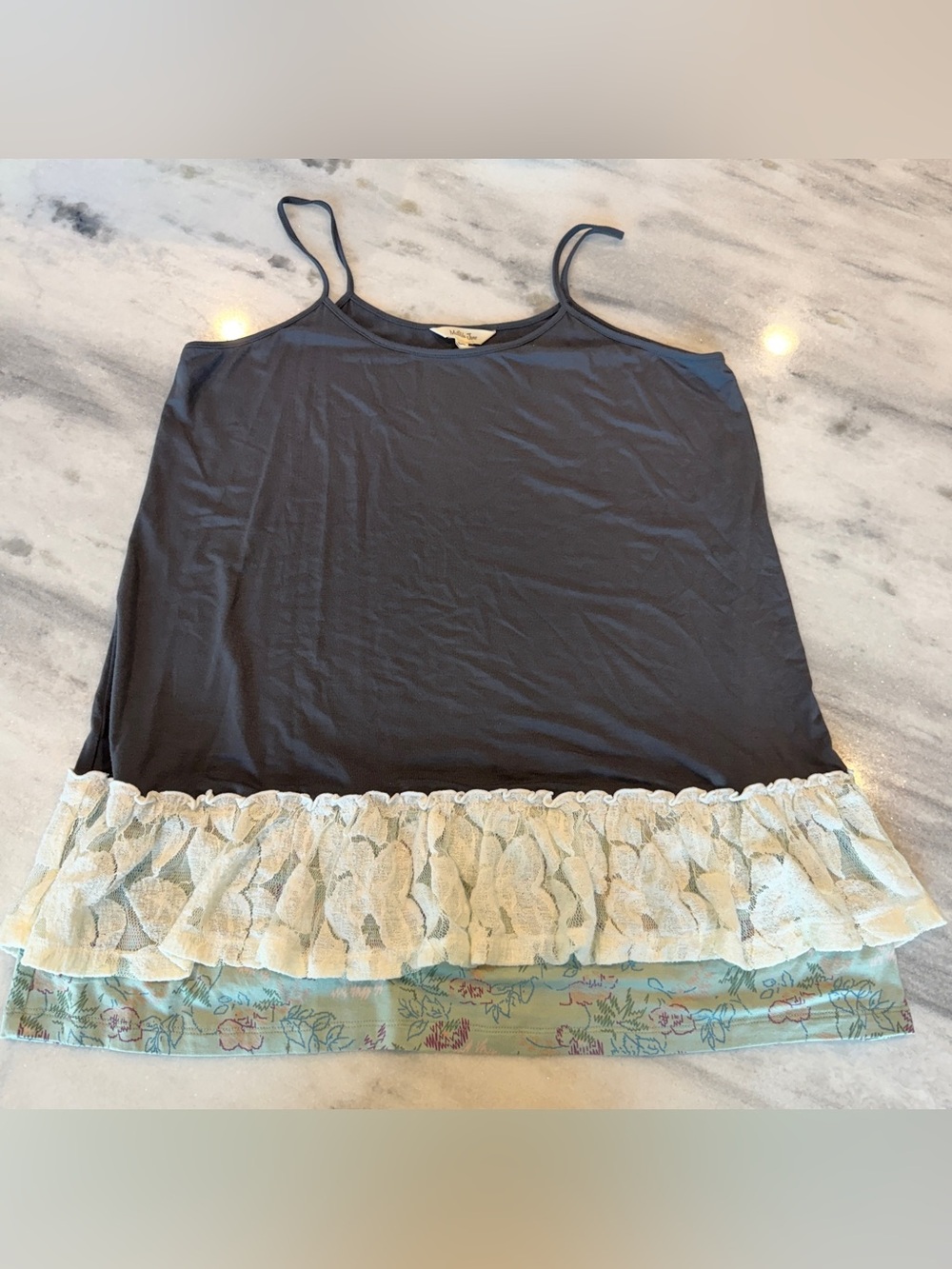 Matilda Jane Black Cami with Cream Lace & Mint Floral Ruffle Elena Gilbert Style